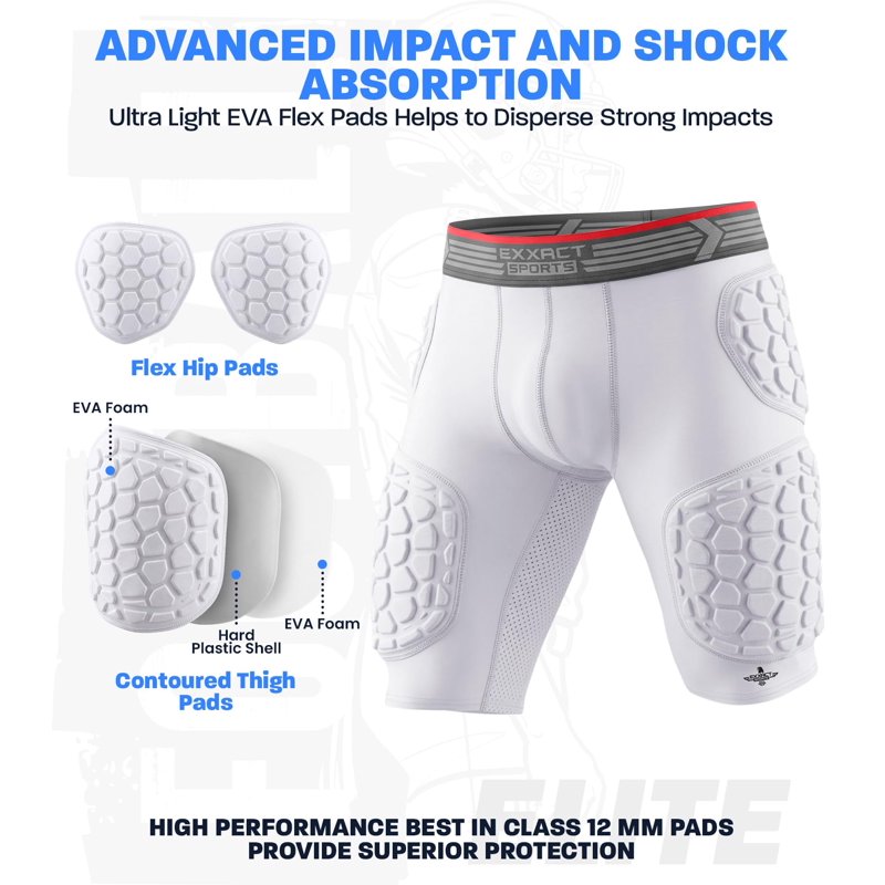 Adult Football Girdle with Protective Padding and Cup Pocket - Compression Shorts