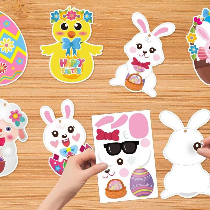120-Piece Easter Craft Kit for Kids - Decorations, Cards & Ribbons