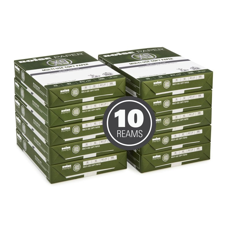Boise X-9 Multi-Use Copy Paper - 8.5 x 11 Inches, 92 Bright, 20 lb, 10 Ream Carton