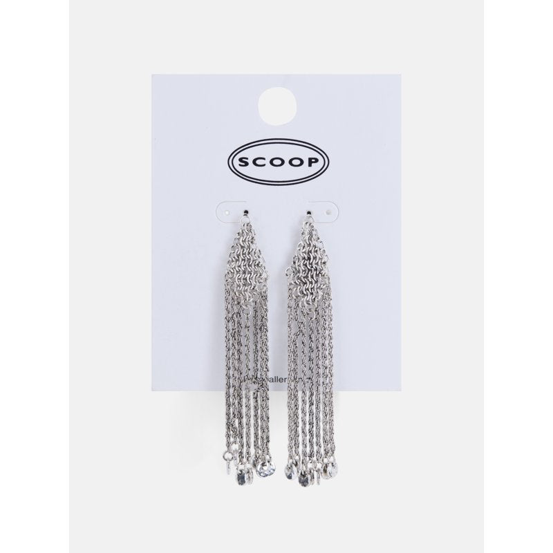 Silver Chainmail Fringe Earrings for Women - Lightweight & Edgy Jewelry