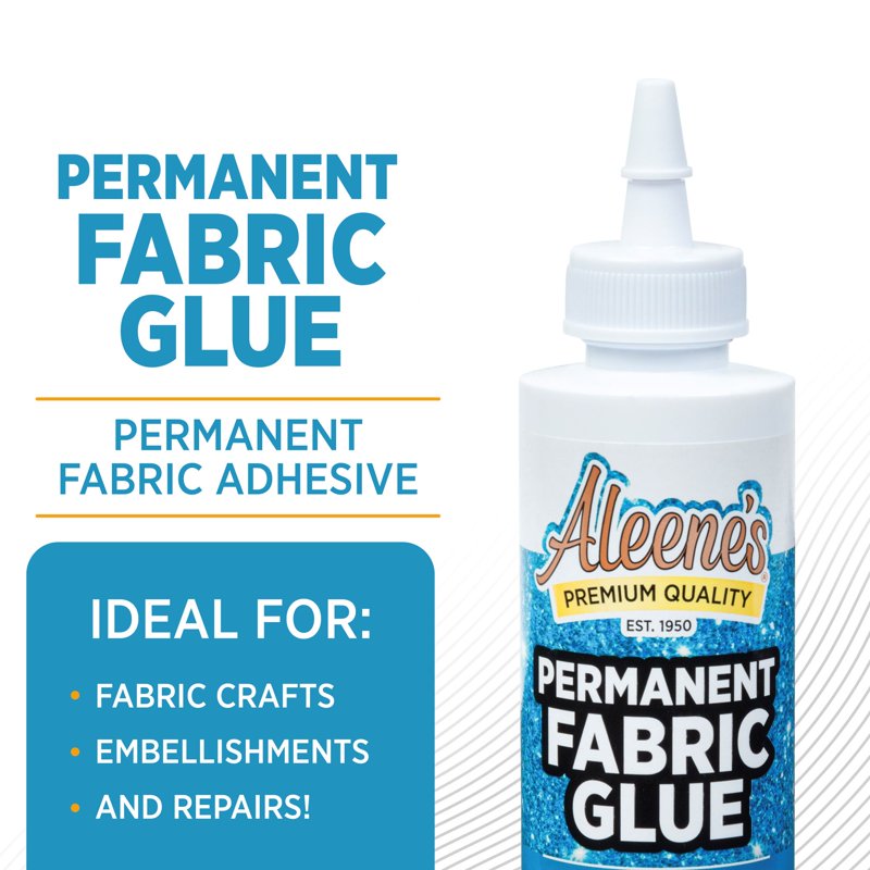 Fabric Glue Permanent No-Sew Adhesive for Clothing & Crafts 4 fl oz