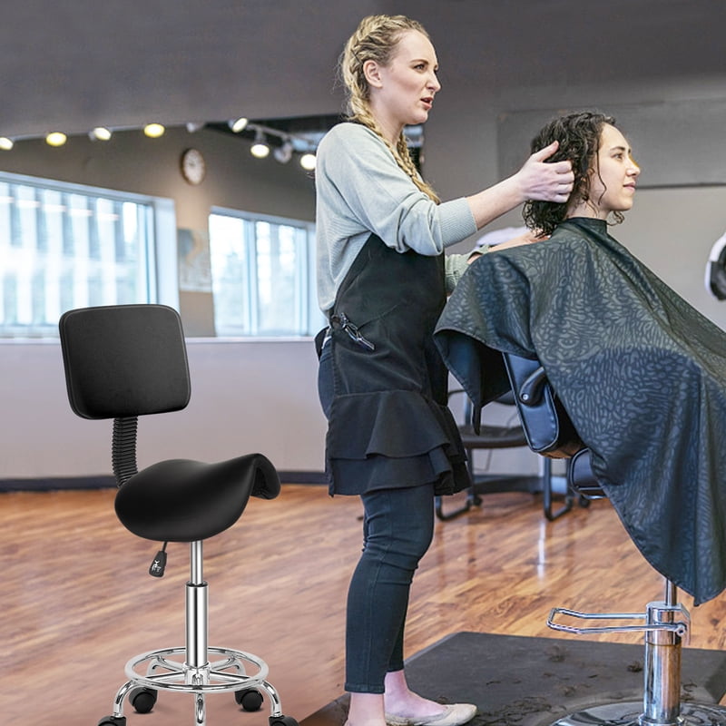 Adjustable Hydraulic Saddle Stool for Salon, Medical, Kitchen & Office