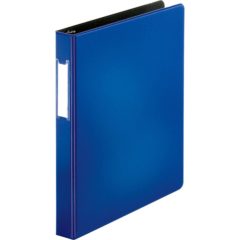 Slanted D-Ring Binder 1 Inch Capacity with Clear Pockets - Blue