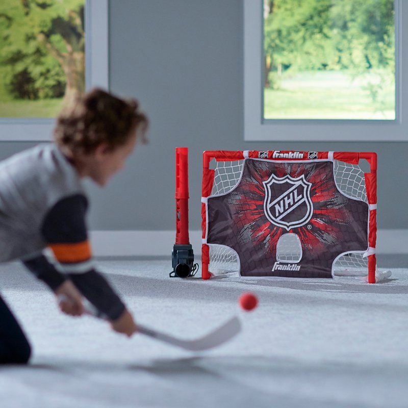 Mini Hockey Goal Set with Automatic Passer & Target - Kids Sports Toy