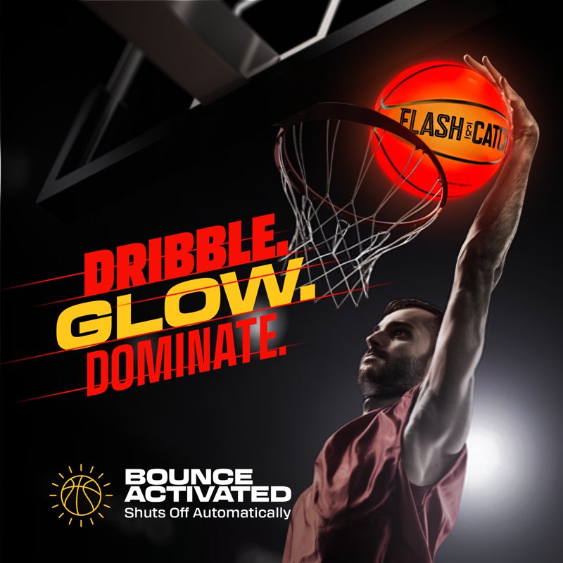 Glow-in-The-Dark LED Basketball - Night Game Sports Gear for Kids & Teens