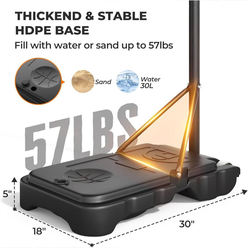 30-Inch Portable Kids Basketball Hoop with Adjustable Height & Stable Base