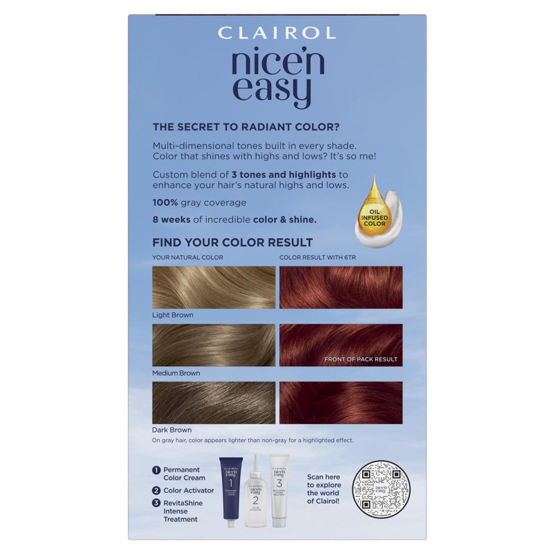 Permanent Hair Color Cream - Multiple Shades, Long-Lasting, 1 Application