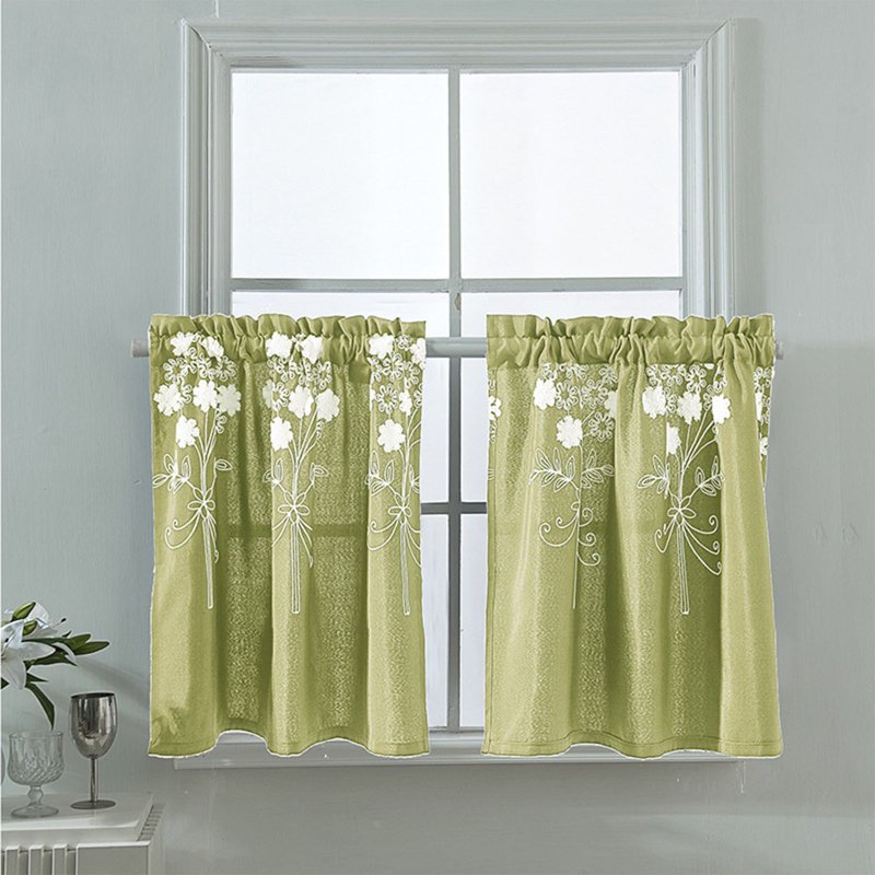 Blackout Cafe Curtains for Small Windows - Thermal Insulated Water-Resistant Short Kitchen & Bedroom Drapes