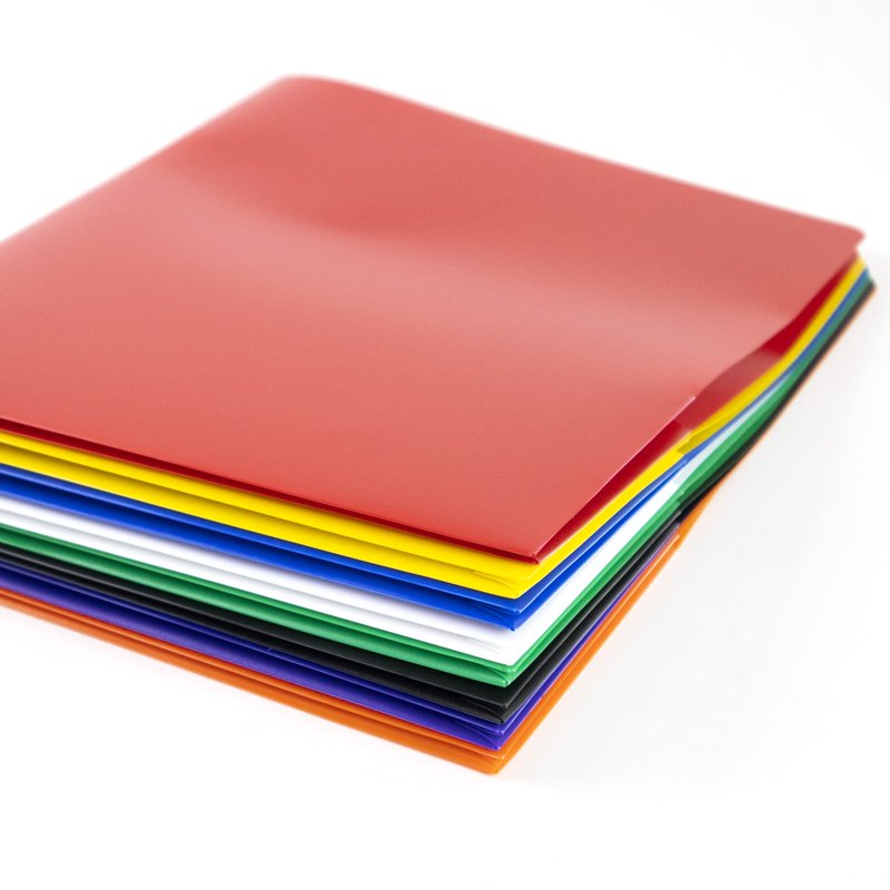 Poly Pocket Folder Set - 8 Durable Letter-Size File Folders