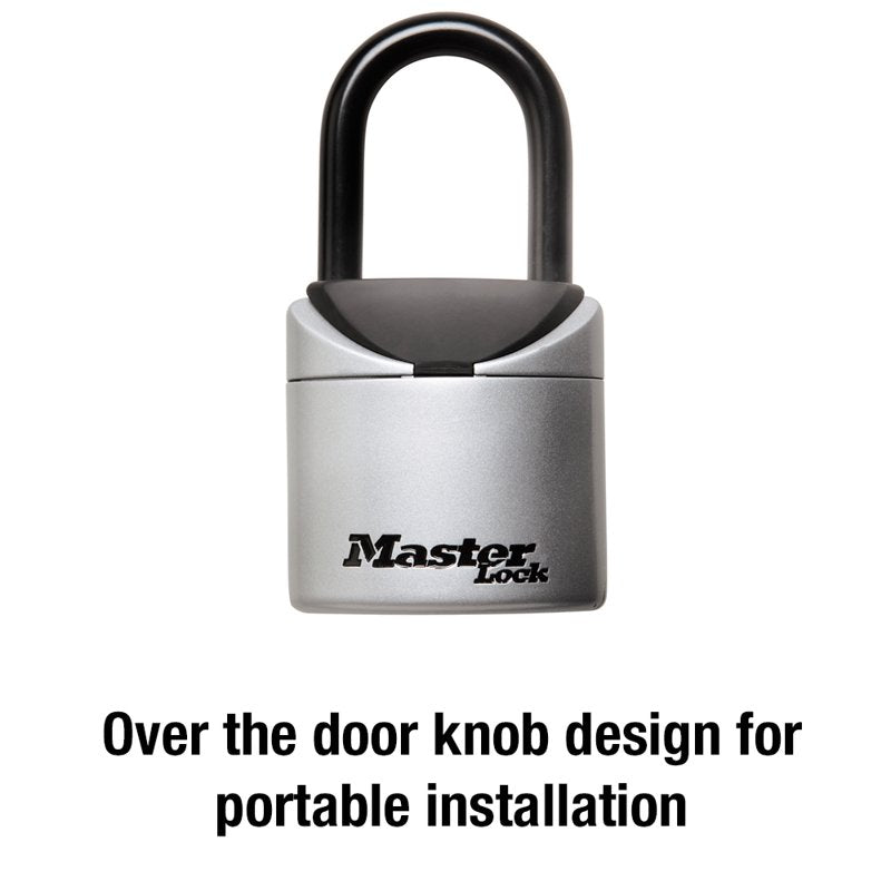 Portable 3-Digit Combination Lock Box - Vinyl Covered Steel, Over Door Mount