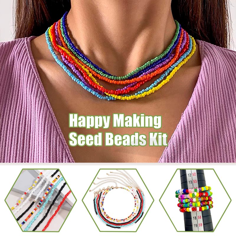 Glass Seed Beads Kit 28 Colors, 24,000 Pieces for Jewelry Making