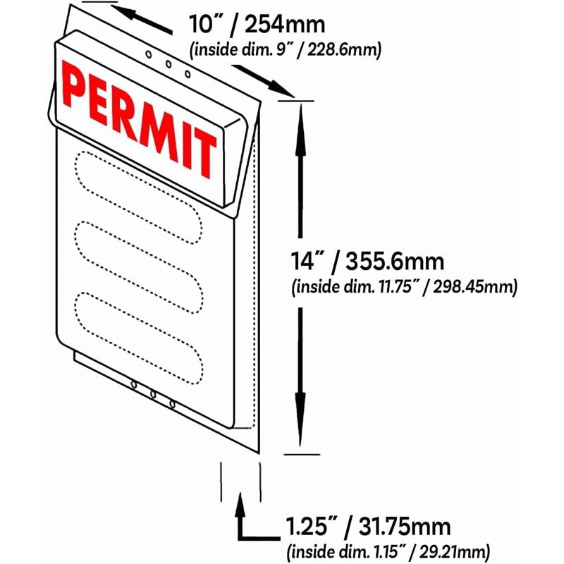 Weather-Resistant Outdoor Permit Document Holder Box for 8.5x11 Flyers & Permits