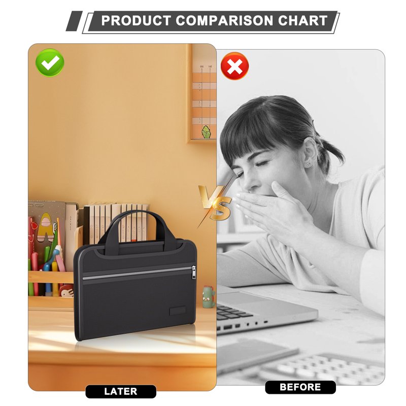 Fireproof Accordion File Organizer with Multi Pockets - Safe Document Storage