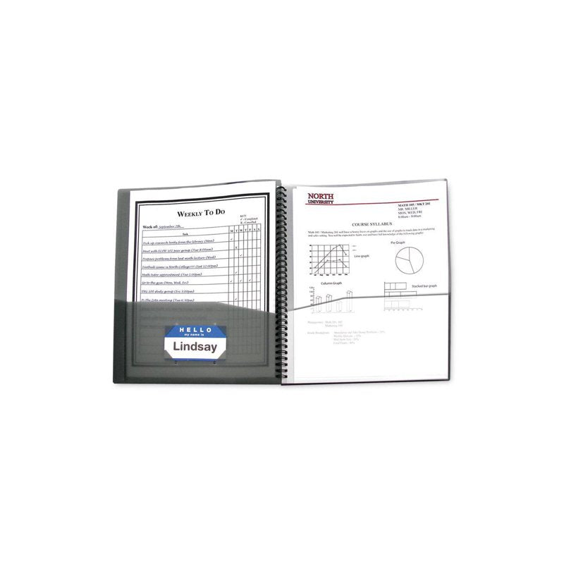 8-Pocket Spiral-Bound Poly Portfolio for Office & School Organization