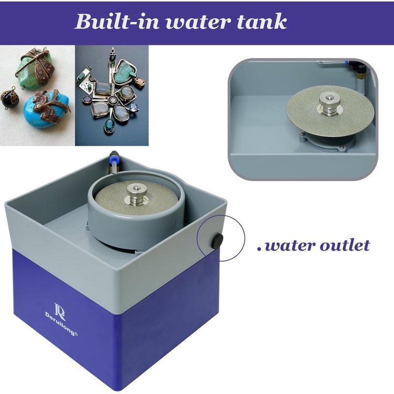 4-Inch Flat Rock Polishing and Grinding Machine with Accessories Kit