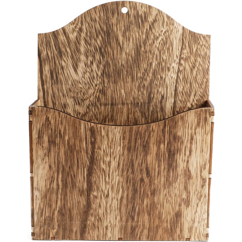 Wood Wall Magazine Rack - Rustic Wall Mount Mail & File Organizer - 11.6 x 8.7 in