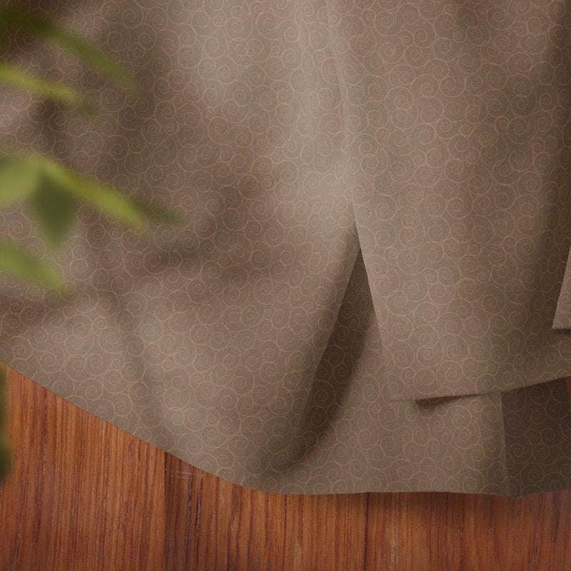 Brown Cotton Sewing Fabric by the Yard - Linda's Scrolls Pattern, 44 Inches Wide