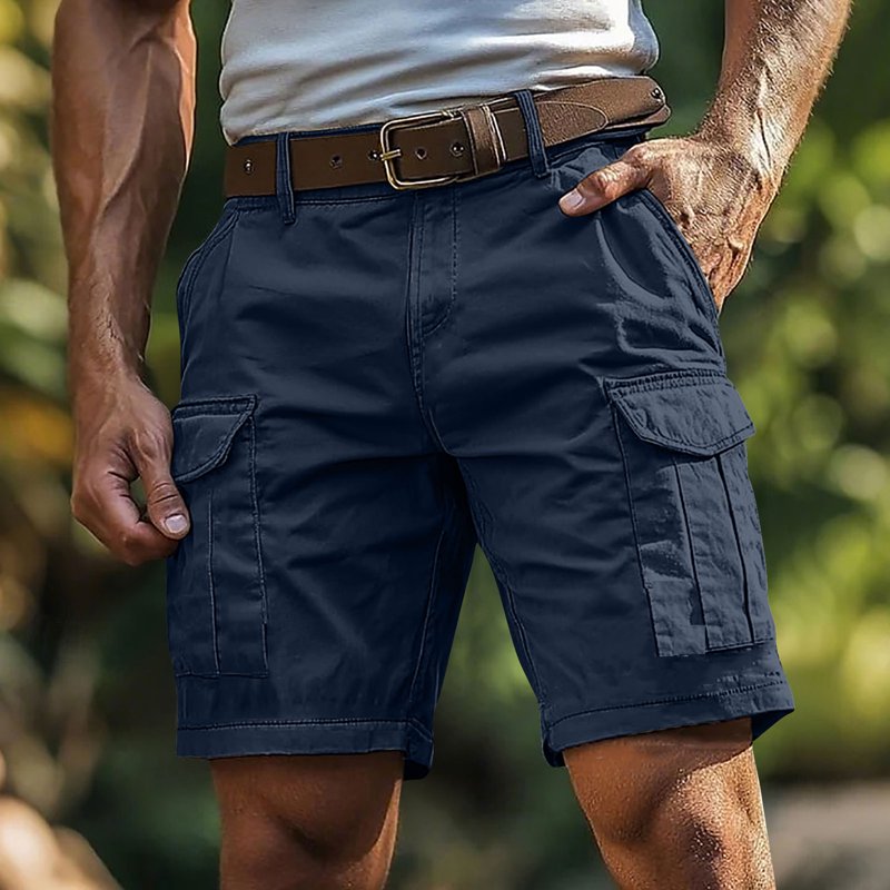 Men's Linen Cargo Shorts Summer Lightweight Casual Beach Golf Work Shorts Big & Tall
