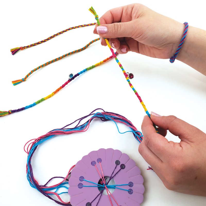Kids Friendship Bracelet Making Kit with Charms and Colorful Embroidery Floss - 2 Pack