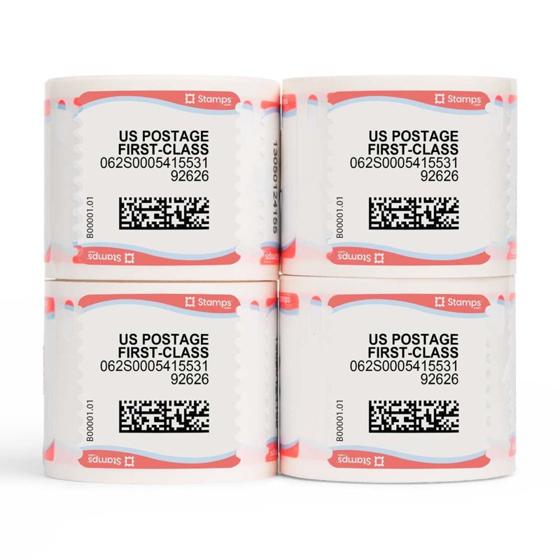Blank Postage Labels - 800 Self-Adhesive Roll Stamps for USPS Printing