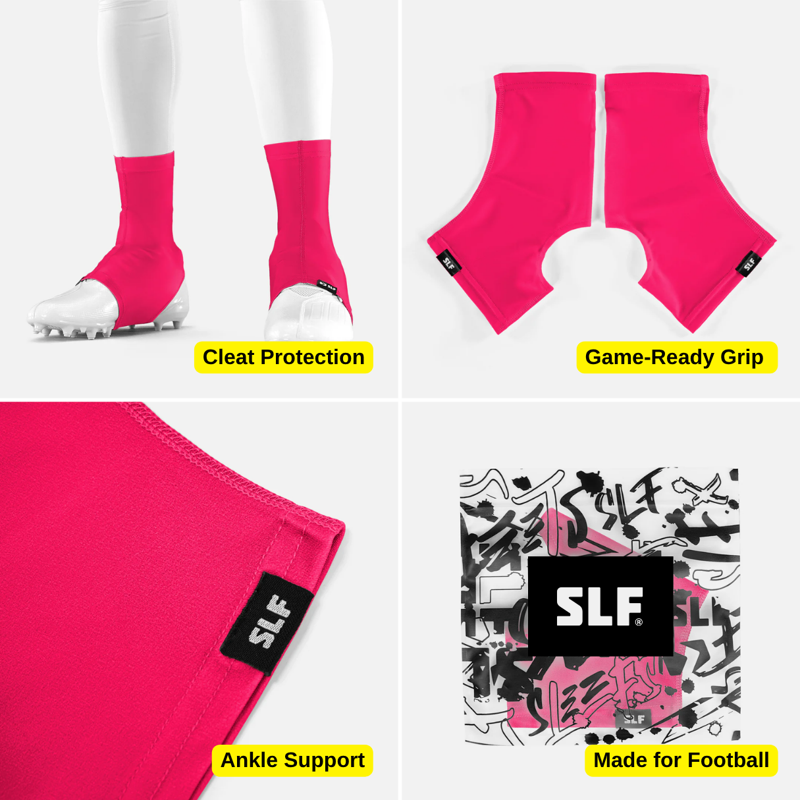 Pink Spats for Football and Sports - Cleat Covers & Ankle Protection