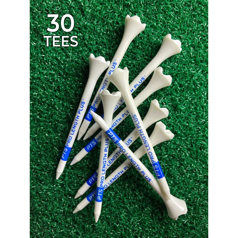 Golf Tees 3-1/4 Inch Color-Coded Low-Resistance Plastic 30 Pack