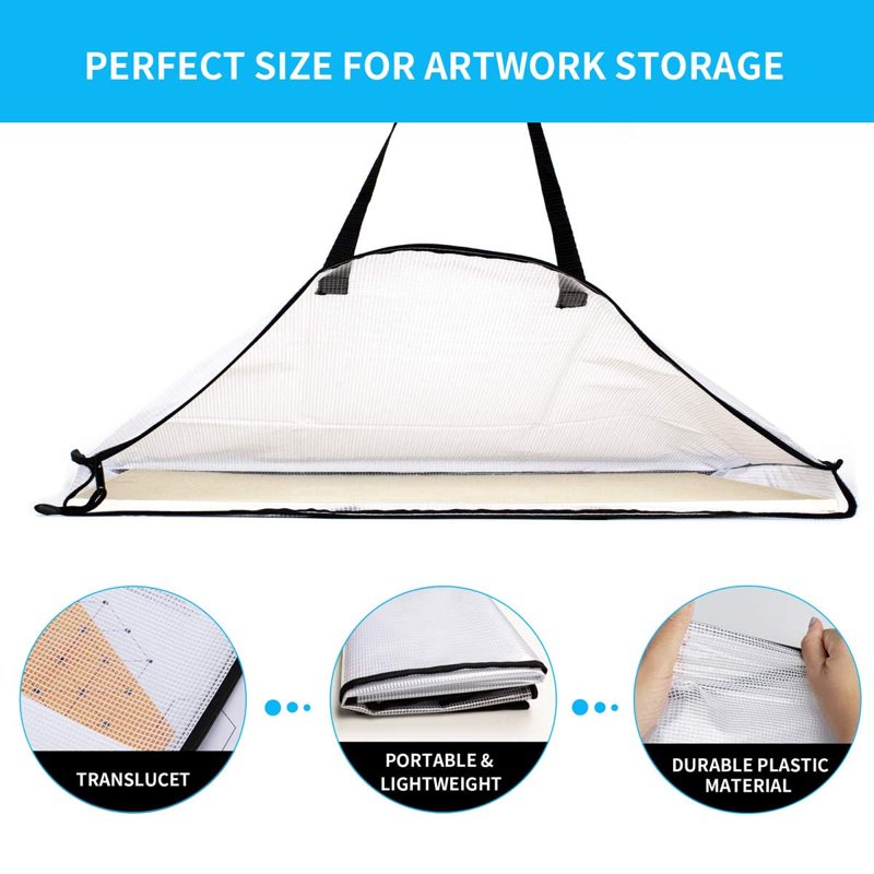 Large 19x25 Inch Art Portfolio Bag with Zipper & Handle for Artwork Storage