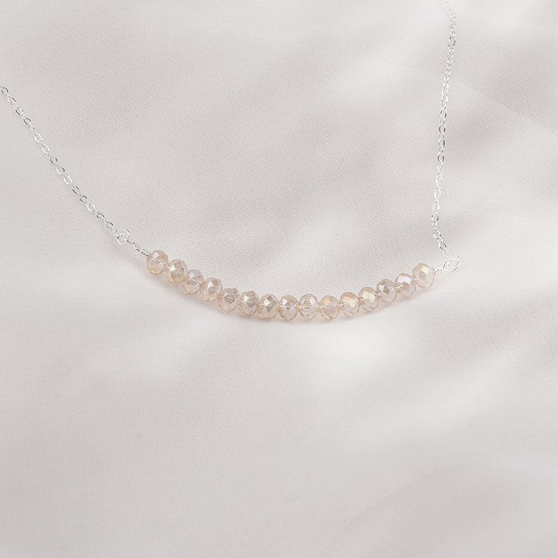 Sterling Silver 15 Beads Necklace Birthday Gift for Girls Personalizable
