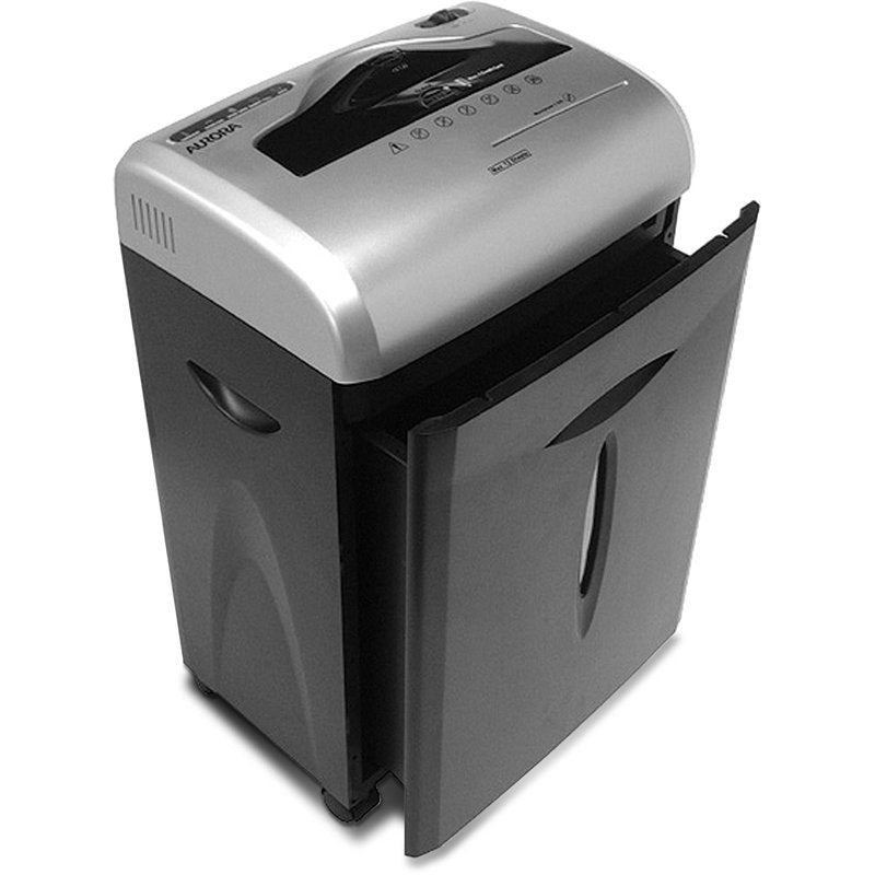 12-Sheet Cross-Cut Paper CD Credit Card Shredder with Pull-Out Wastebasket
