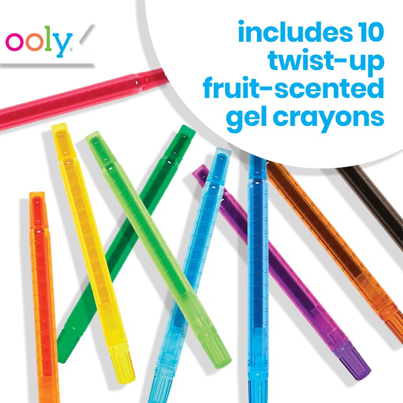 Scented Twist-Up Crayons with Fruit Scents - 12 Color Kids Art Supplies
