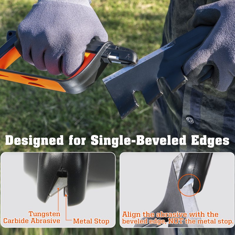 All-in-1 Knife and Garden Tool Sharpener for Pruners, Mower Blades, Axes