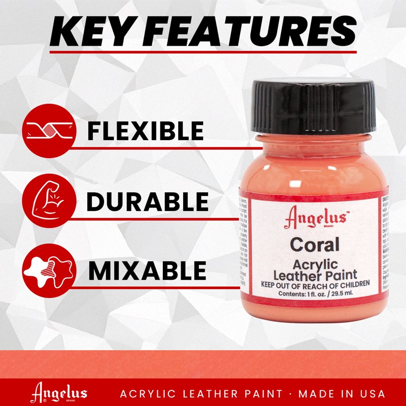 Acrylic Leather Paint - Vibrant Colors for Leather Crafting & Refinishings