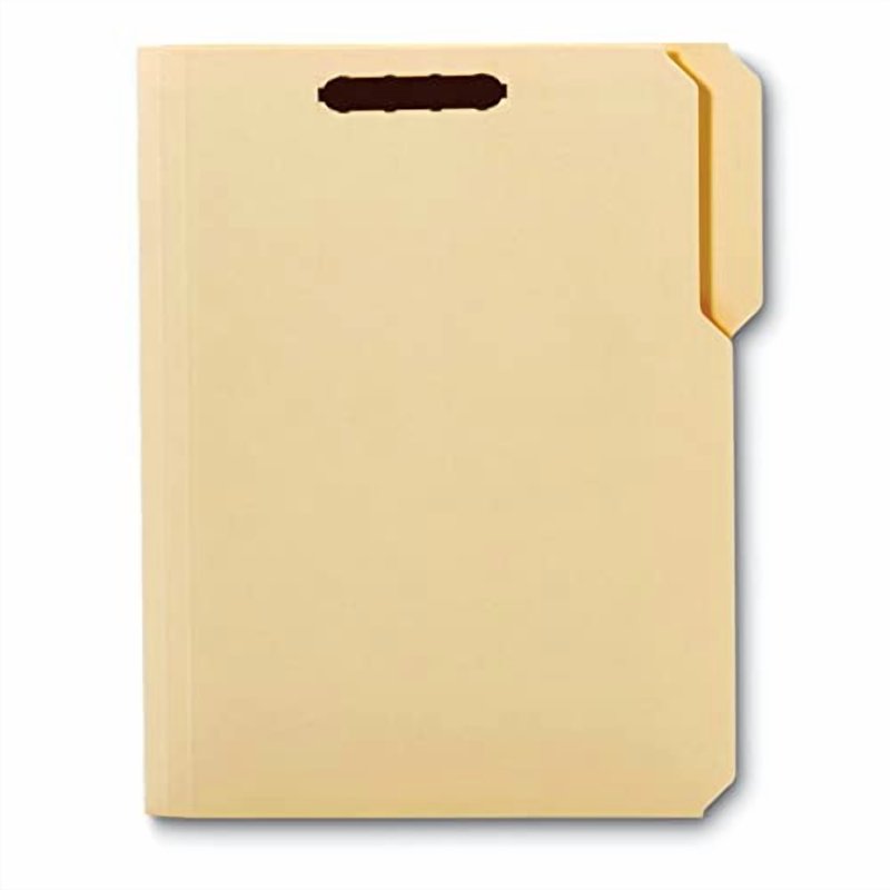 Reinforced Manila Folder with Embossed Fasteners - Letter Size, 50 Pack