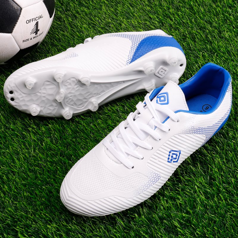 Dream Pairs Men’s Soccer Cleats Firm Ground Outdoor Shoes White/Royal 12