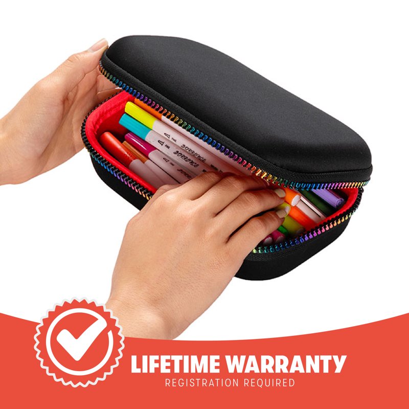 Large Capacity Rainbow Pencil Box - Durable & Washable School Supply Case