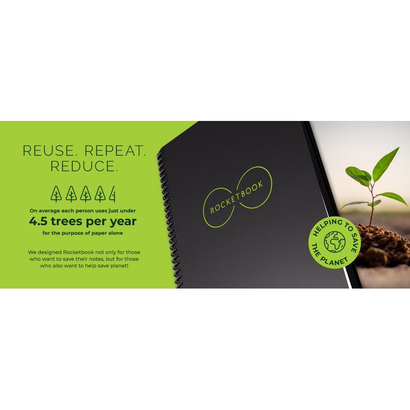 Reusable Spiral Notebook for Digital Notes - Eco-Friendly, 8.5x11 Inch, 32 Pages with Pen and Cloth