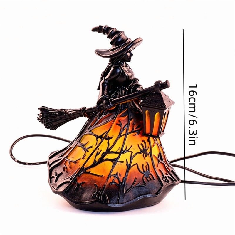 Halloween Witch Lamp - Spooky Decorative USB Table Lamp for Home & Party