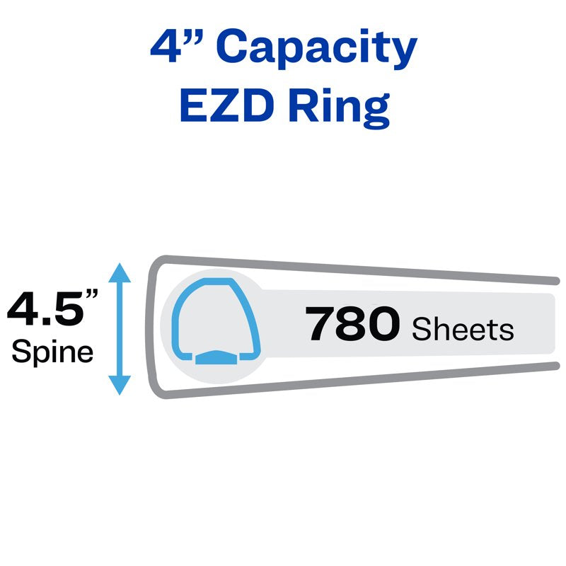 Heavy-Duty View Purple 4-Inch Binder with EZD Rings - Durable Organization