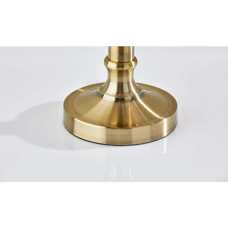 Adjustable Brass Table Lamp with Linen Shade - Modern Farmhouse Decor
