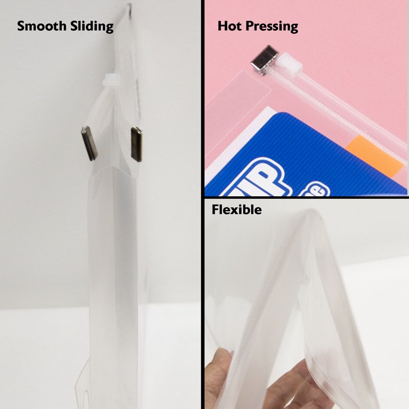 Plastic Envelope Zip Closure 24-Pack Clear Office Document Folders