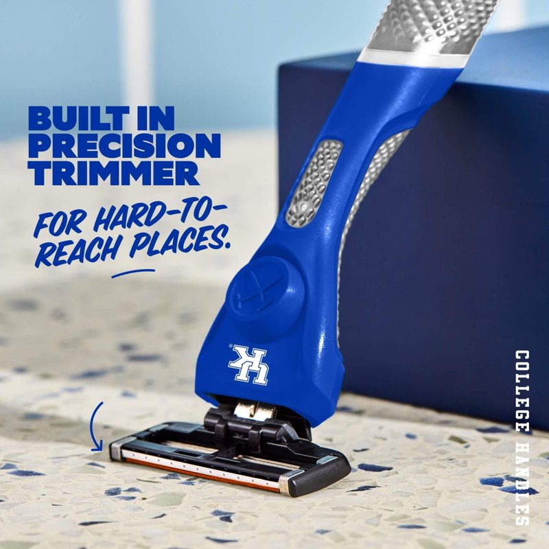 Men's 6-Blade Razor Starter Set with Custom School Colors - Reusable Handle