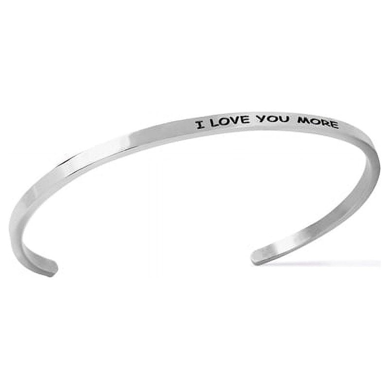 Stainless Steel Saying Bracelet for Women - 8-Inch Gift Accessory