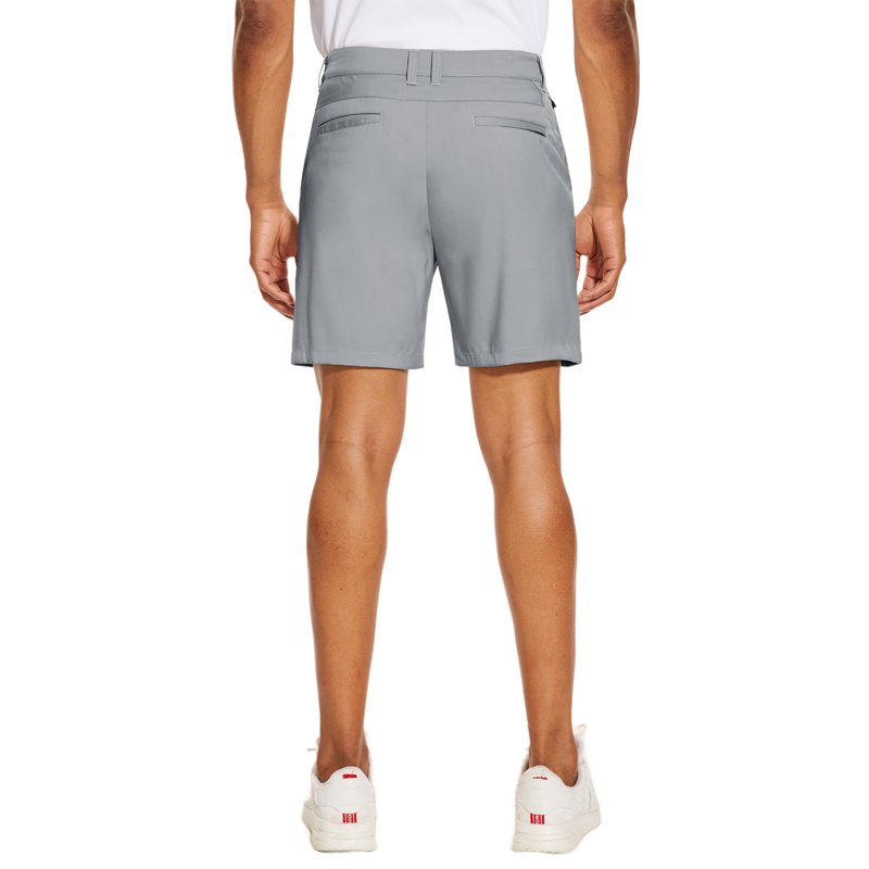 PULI Men’s Golf Dress Shorts Flat Front 7" Light Grey 34, Lightweight Quick-Dry Chino