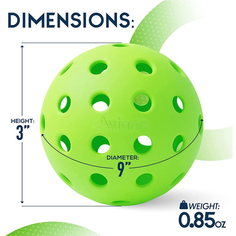 Pro Aviana Tournament Outdoor Pickleball Balls - 6pc Set, Green, USAPA Approved