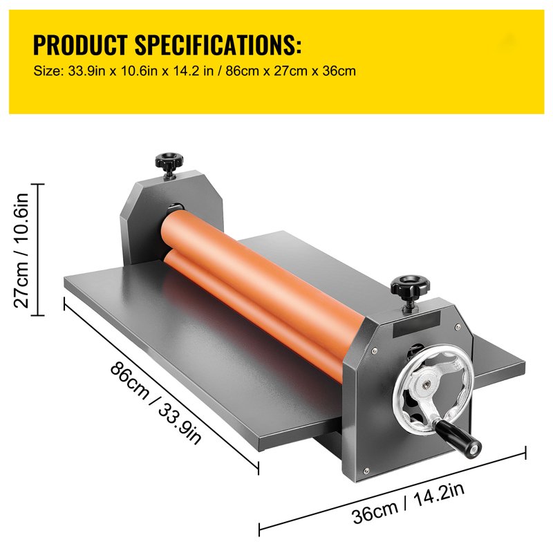25.5 Inch Manual Cold Roll Laminator for Documents Photos and Artwork