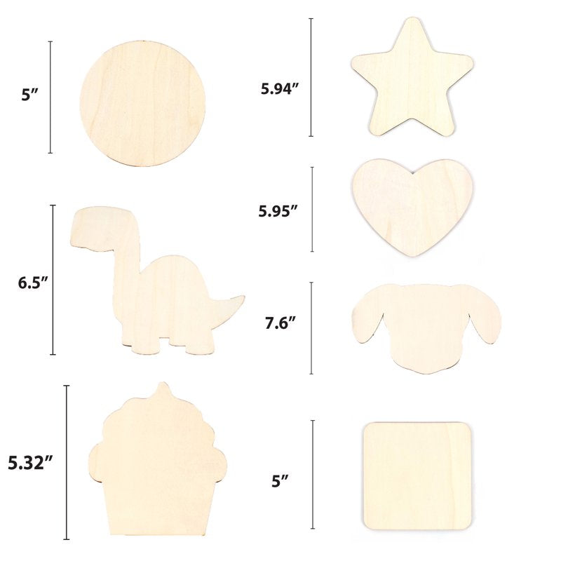 Wooden Heart Shape Craft Embellishment - 5 Pack for DIY Decor & Projects
