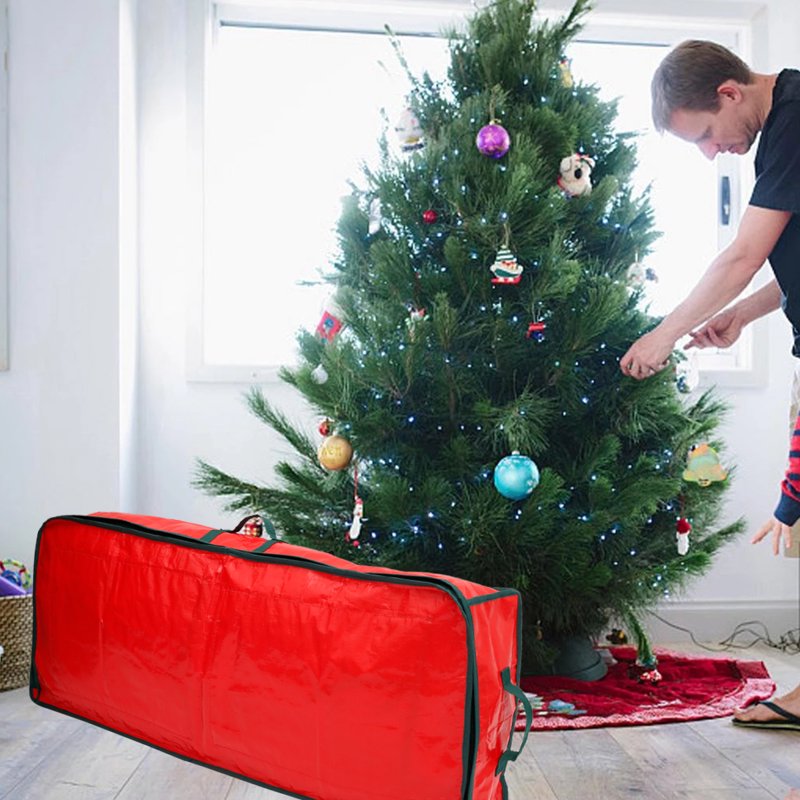 Waterproof Christmas Gift Wrapping Paper Storage Bag - 40.5 Inch Underbed Organizer with Handles