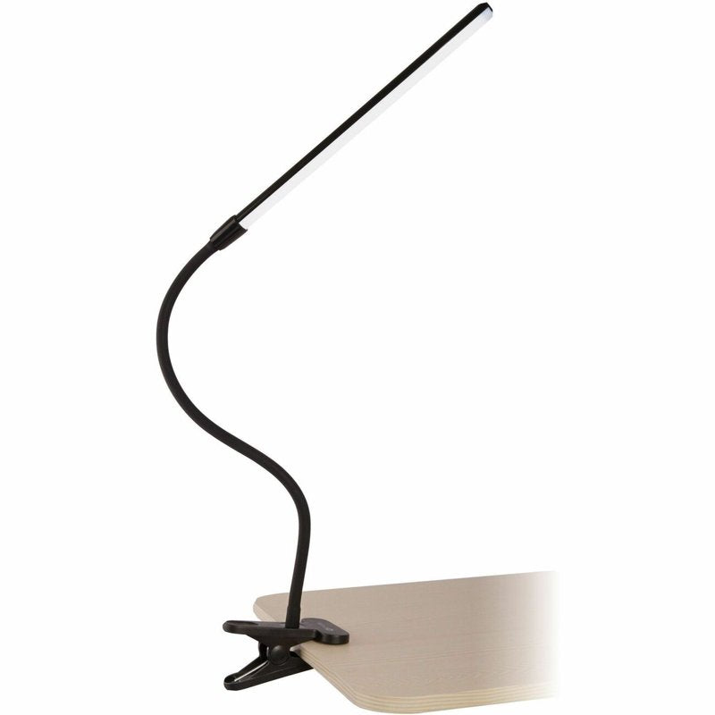 Clip-On Flexible LED Desk Lamp - Adjustable Brightness, Black