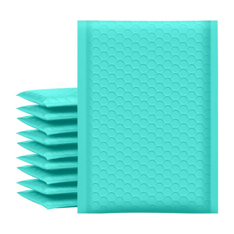 12x15 Inch Green Waterproof Bubble Mailers - Self Seal Shipping Envelopes for Small Business, Jewelry & Makeup - 10 Pack