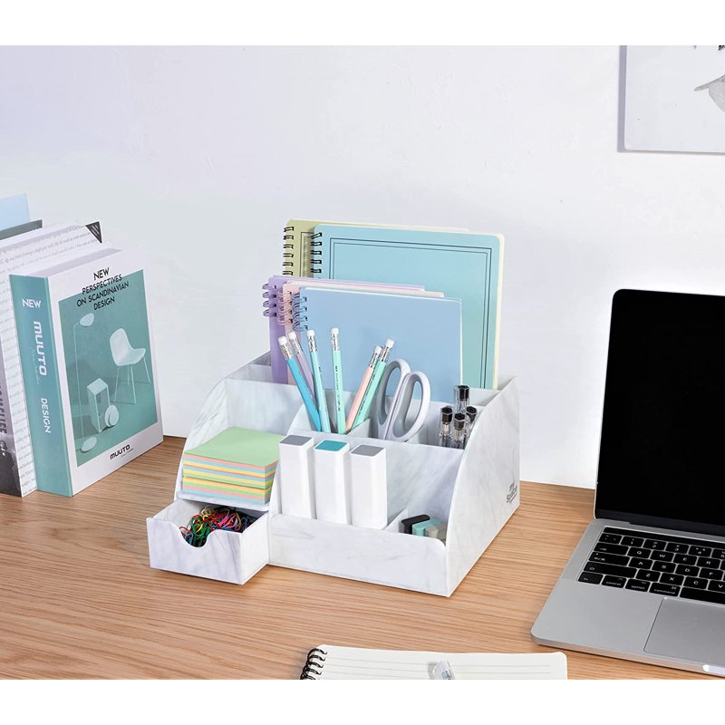 Marble Desk Organizer Acrylic for Office and Home Storage